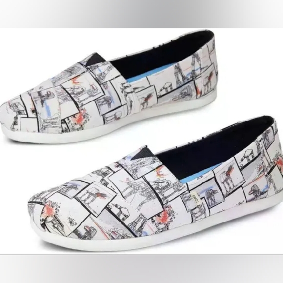 Toms Shoes - TOMS X Star Wars Alpargata Loafers In White Woman's Size 9 Slides